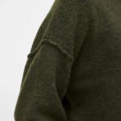 VERO MODA Pull besti col rond regular avec détail couture Femme KAKI