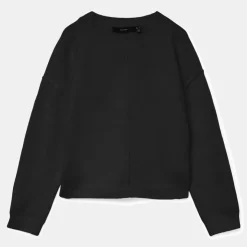 VERO MODA Pull besti col rond regular avec détail couture Femme NOIR