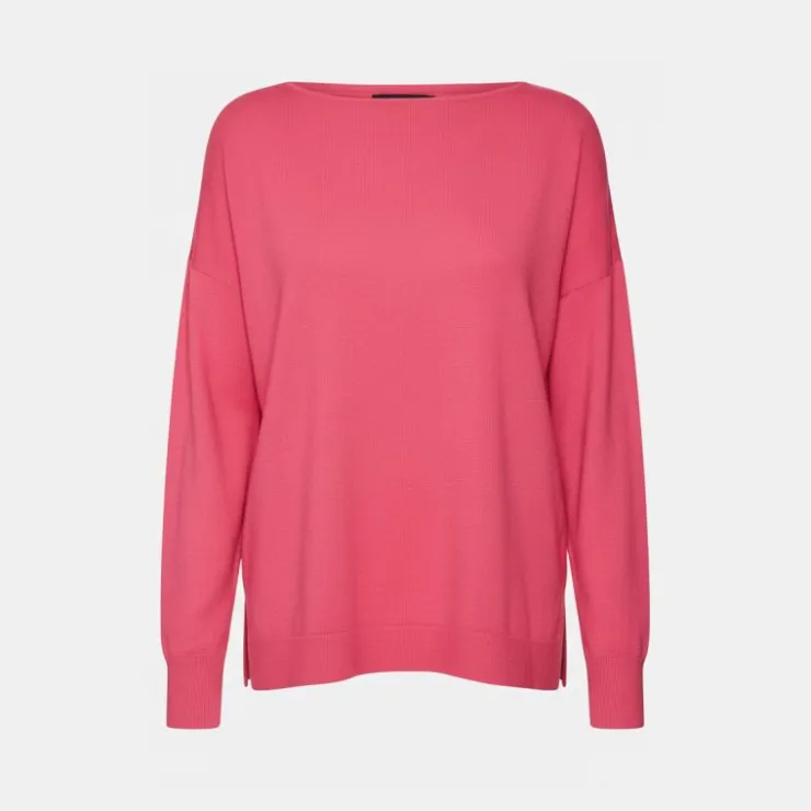 VERO MODA Pull col bateau maille fine Femme ROSE Best