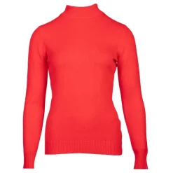 BELLE FEMME Pull col cheminée cachemire et laine mélangé Femme ROUGE Clearance