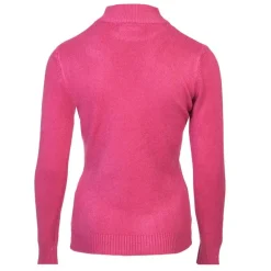 BELLE FEMME Pull col cheminée cachemire et laine mélangé Femme ROSE Sale