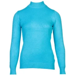 BELLE FEMME Pull col cheminée cachemire et laine mélangé Femme TURQUOISE Online