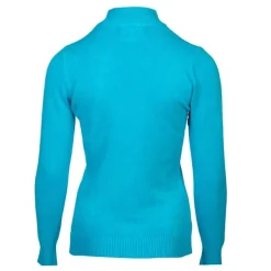 BELLE FEMME Pull col cheminée cachemire et laine mélangé Femme TURQUOISE Online