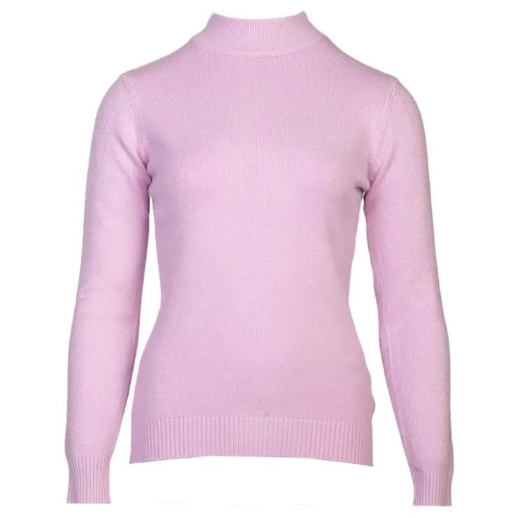 BELLE FEMME Pull col cheminée cachemire et laine mélangé Femme VIOLET CLAIR Sale