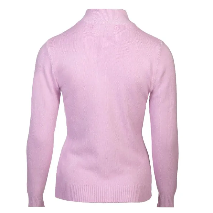 BELLE FEMME Pull col cheminée cachemire et laine mélangé Femme VIOLET CLAIR Sale