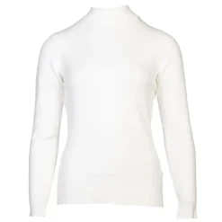 BELLE FEMME Pull col cheminée cachemire et laine mélangé Femme BLANC Hot