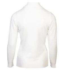 BELLE FEMME Pull col cheminée cachemire et laine mélangé Femme BLANC Hot