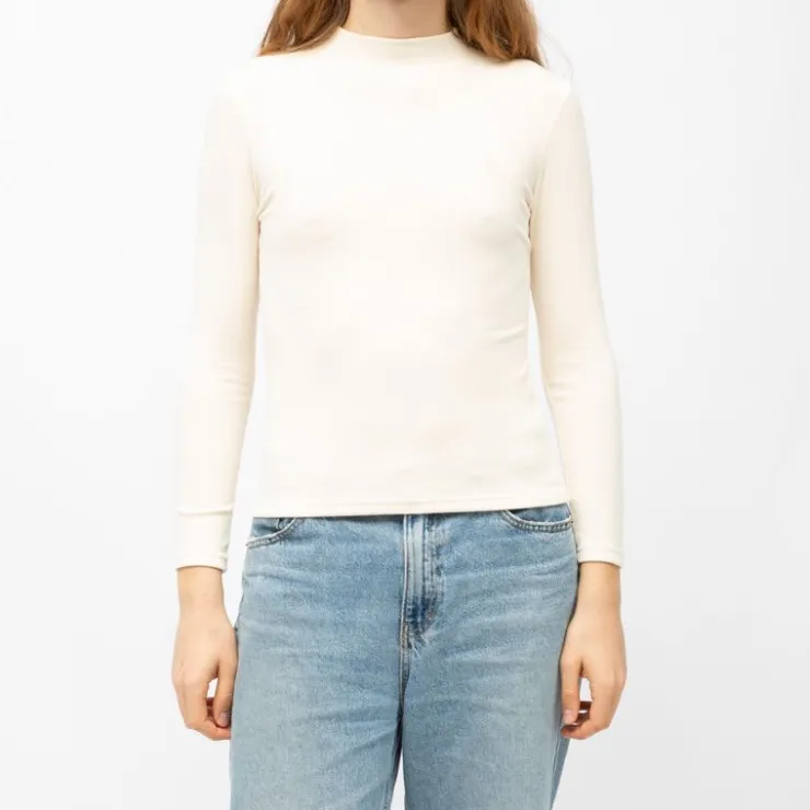 BURTON OF LONDON Pull col cheminée roselita fin Femme BEIGE New