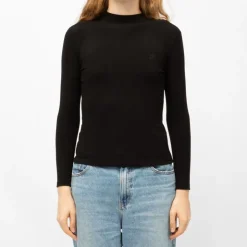 BURTON OF LONDON Pull col cheminée roselita fin Femme NOIR