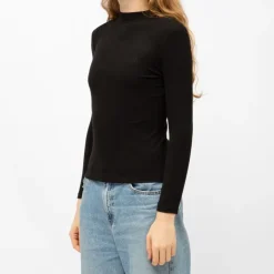 BURTON OF LONDON Pull col cheminée roselita fin Femme NOIR