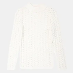 LA PETITE ETOILE Pull col montant blanc miley maille fine Femme BLANC ECRU Outlet