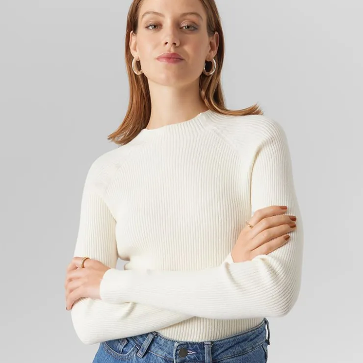 VERO MODA Pull col montant Femme BLANC ECRU Sale