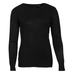 BELLE FEMME Pull col rond laine et cachemire Femme NOIR New