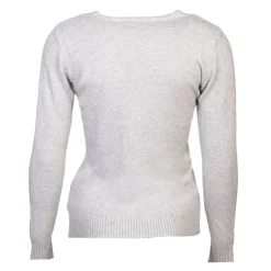 BELLE FEMME Pull col rond laine et cachemire Femme GRIS Discount