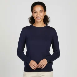 BILL TORNADE Pull col rond manches longues 18673 Femme BLEU FONCE Online