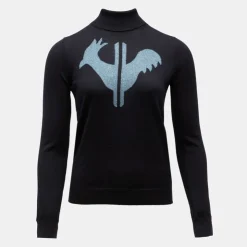 ROSSIGNOL Pull col roulé avec grand logo fils métalisés Femme BLEU FONCE Online