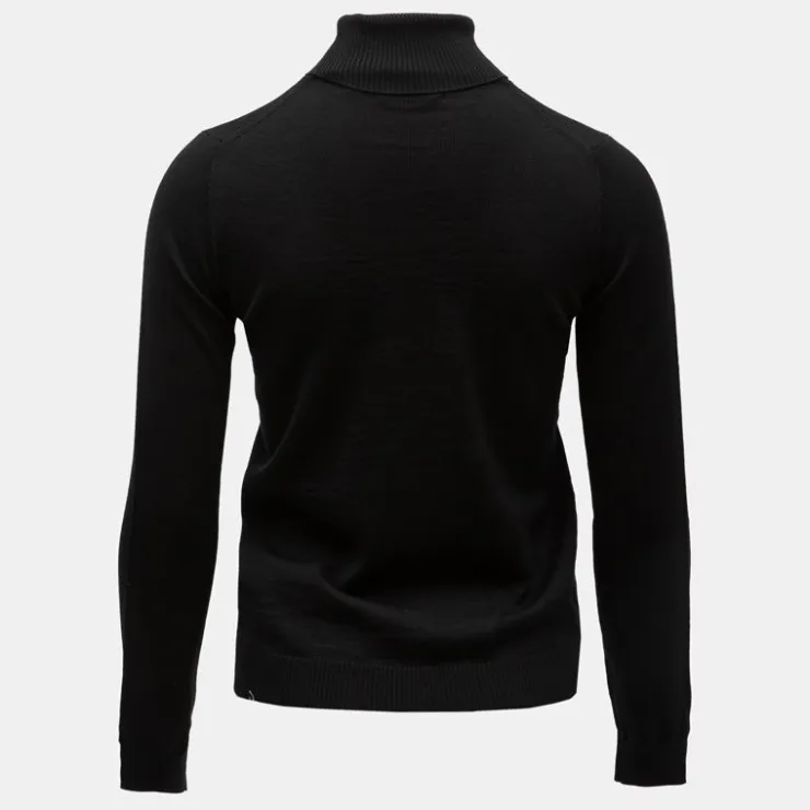 ROSSIGNOL Pull col roulé avec grand logo fils métalisés Femme NOIR Discount