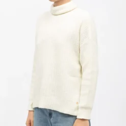 LA PETITE ETOILE Pull col roulé écru marthy asymétrique Femme BLANC ECRU Online
