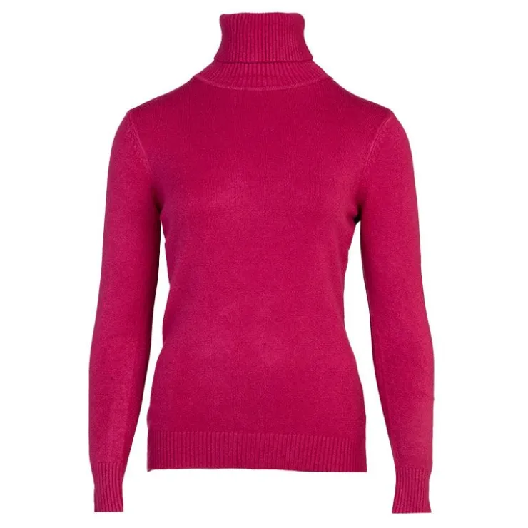 BELLE FEMME Pull col roulé laine et cachemire Femme ROSE FUCHSIA New