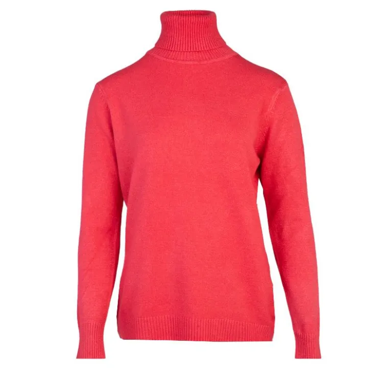 BELLE FEMME Pull col roulé laine et cachemire Femme ROUGE Hot