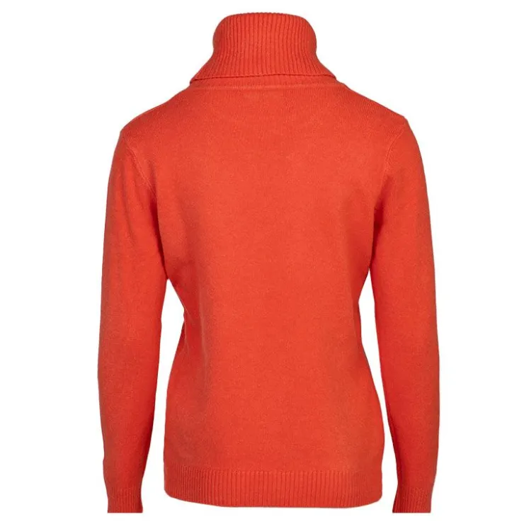 BELLE FEMME Pull col roulé laine et cachemire Femme ORANGE Clearance