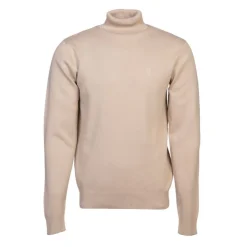 BILL TORNADE Pull col roulé maille fine couleur unie Homme BEIGE Discount