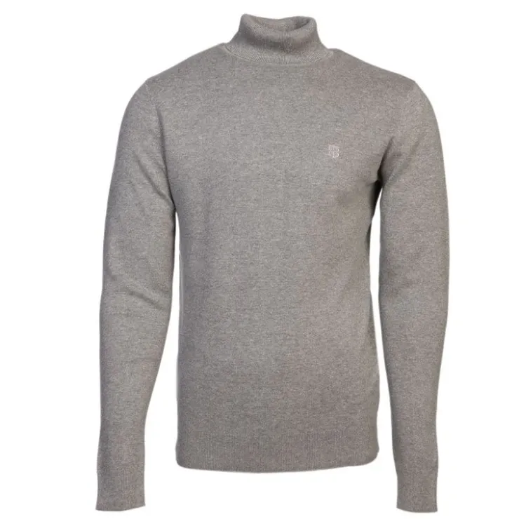 BILL TORNADE Pull col roulé maille fine couleur unie Homme GRIS Outlet