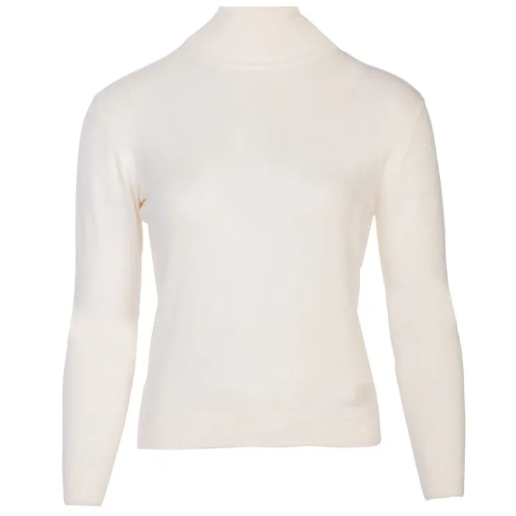 BURTON OF LONDON Pull col roule femme love Femme BLANC ECRU Discount