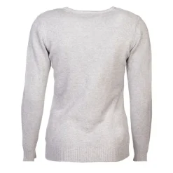 BELLE FEMME Pull col v laine et cachemire Femme GRIS Sale