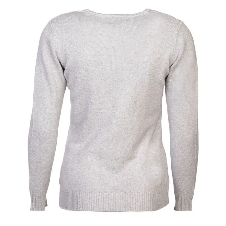 BELLE FEMME Pull col v laine et cachemire Femme GRIS Sale