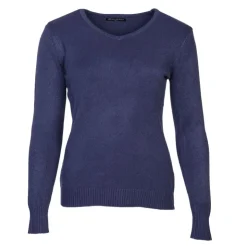 BELLE FEMME Pull col v laine et cachemire Femme BLEU FONCE Discount
