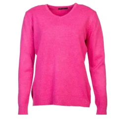 BELLE FEMME Pull col v laine et cachemire Femme ROSE Best