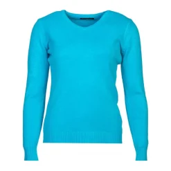 BELLE FEMME Pull col v laine et cachemire Femme TURQUOISE