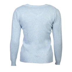 BELLE FEMME Pull col v laine et cachemire Femme BLEU CLAIR Best