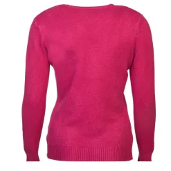 BELLE FEMME Pull col v laine et cachemire Femme BORDEAUX Hot