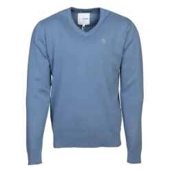 BILL TORNADE Pull col v maille fine manches longues Homme BLEU Hot