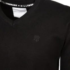 BILL TORNADE Pull col v maille fine manches longues Homme NOIR Hot