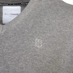 BILL TORNADE Pull col v maille fine manches longues Homme GRIS Discount