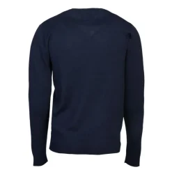 BILL TORNADE Pull col v maille fine manches longues Homme BLEU FONCE Online