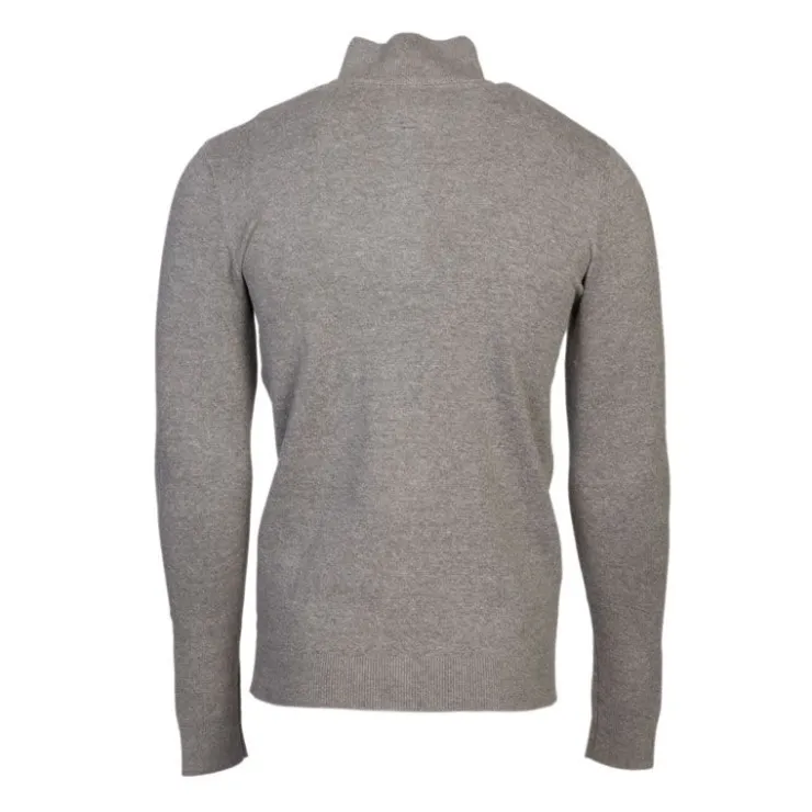BILL TORNADE Pull col zippé coton ajusté Homme GRIS Hot