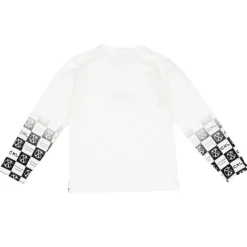 CXL BY CHRISTIAN LACROIX Pull coton à damier avec logo dégradé Enfant BLANC Hot