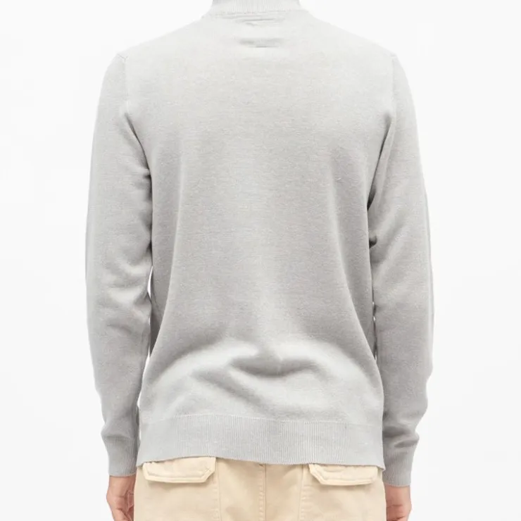 BILL TORNADE Pull coton col cheminé milano Homme GRIS CLAIR Best