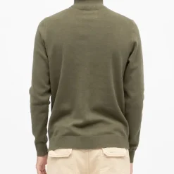 BILL TORNADE Pull coton col cheminé milano Homme KAKI Discount