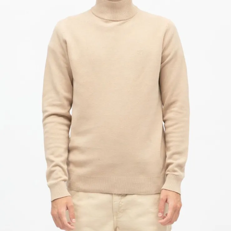 BILL TORNADE Pull coton col cheminé milano Homme BEIGE Online