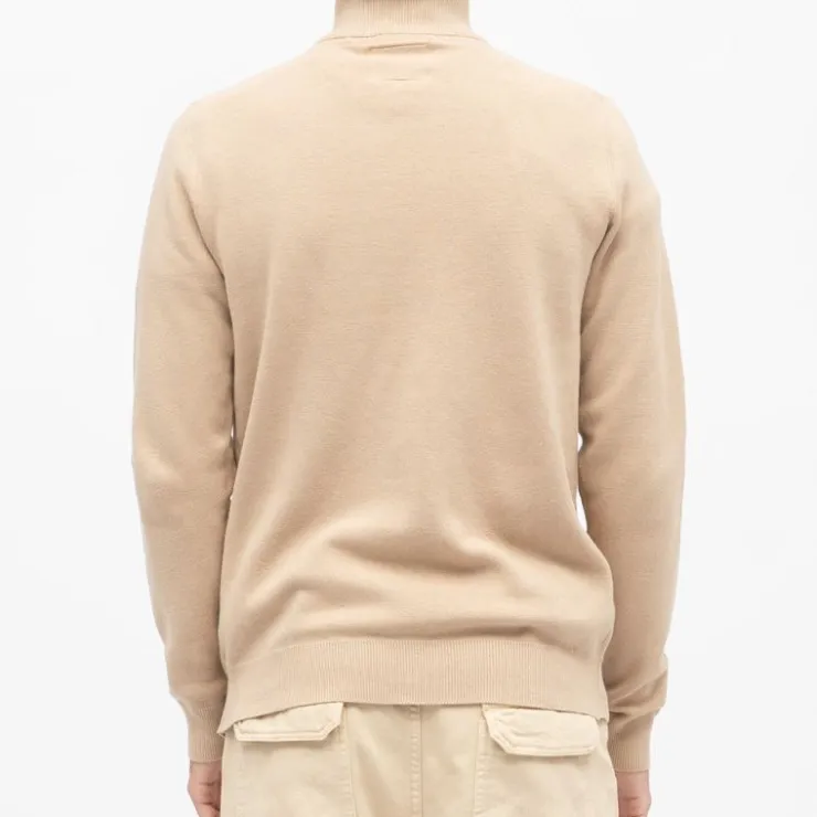 BILL TORNADE Pull coton col cheminé milano Homme BEIGE Online