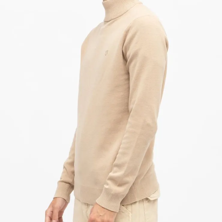BILL TORNADE Pull coton col cheminé milano Homme BEIGE Online