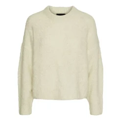 PIECES Pull couleur birch col rond Natherine Femme BLANC ECRU Outlet