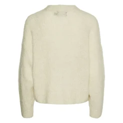 PIECES Pull couleur birch col rond Natherine Femme BLANC ECRU Outlet