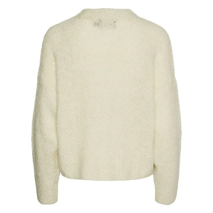 PIECES Pull couleur birch col rond Natherine Femme BLANC ECRU Outlet