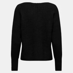 ONLY Pull dani maille tricotée col bateau Femme NOIR Outlet